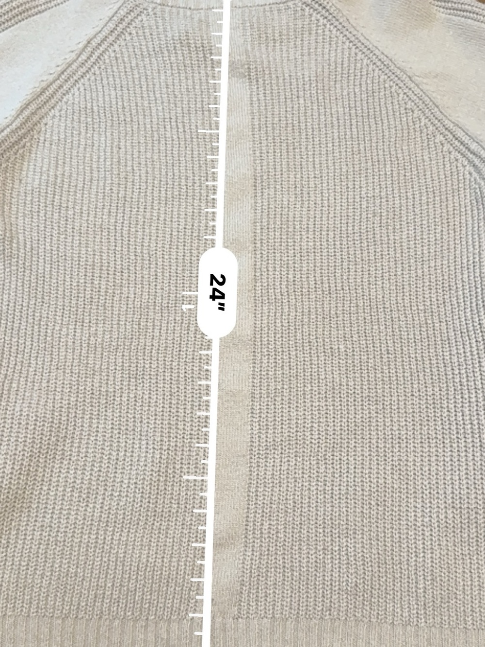 Pink Clover Light Beige Ribbed Raglan Pullover Sweater - Picture 14 of 15